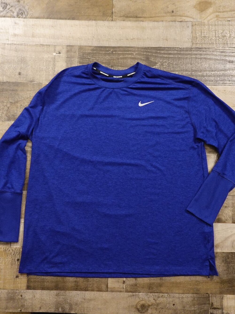 Nike Dri-FIT Running Long Sleeve Shirt Women's 1X Royal Blue Thumbhole Athletic